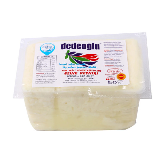 Dedeoğlu Tam Yağlı Olgunlaştırılmış Ezine Peyniri (Koyun) 655 - 720 Gram Dedeoğlu Tam Yağlı Olgunlaştırılmış Ezine Peyniri (Koyun) 655 - 720 Gram